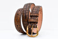 Cintura in Pelle Effetto Coccodrillo – Stile Vintage con Fibbia in Ottone