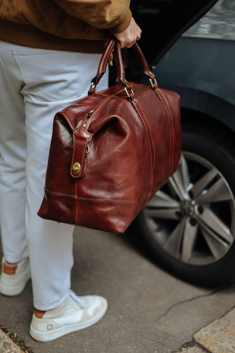 Borsone da Viaggio in Pelle Vintage – Elegante, Capiente e Resistente