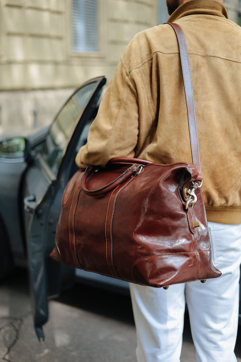 Borsone da Viaggio in Pelle Vintage – Elegante, Capiente e Resistente