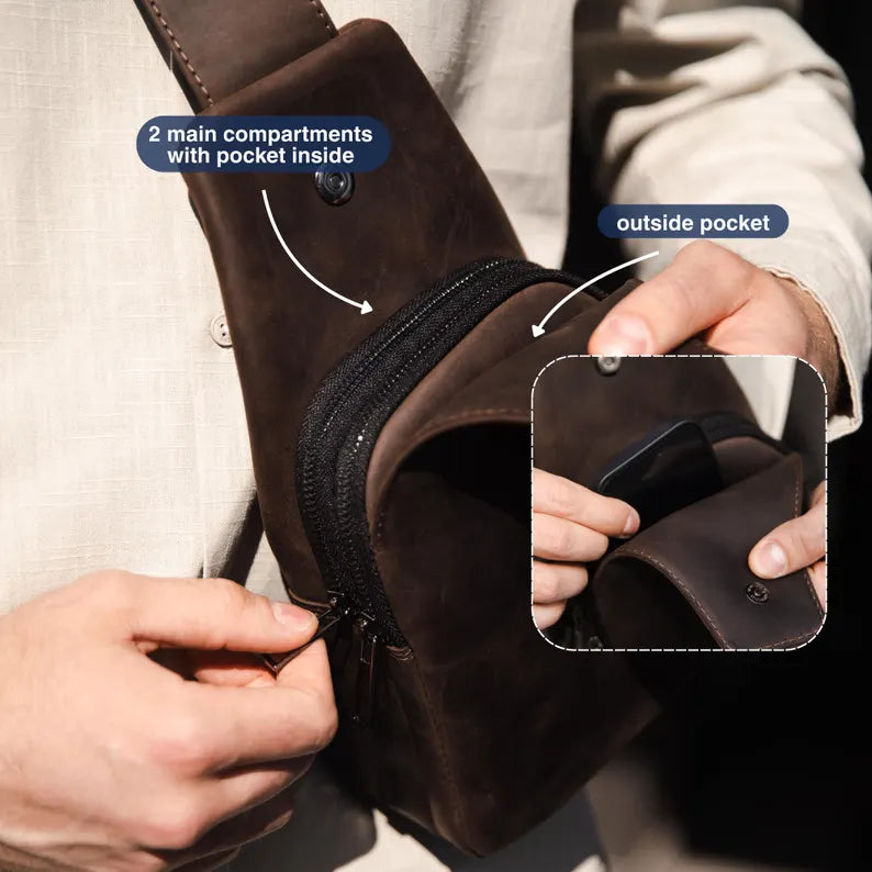 Borsa a Tracolla Monospalla in Pelle – Compatta, Elegante e Pratica