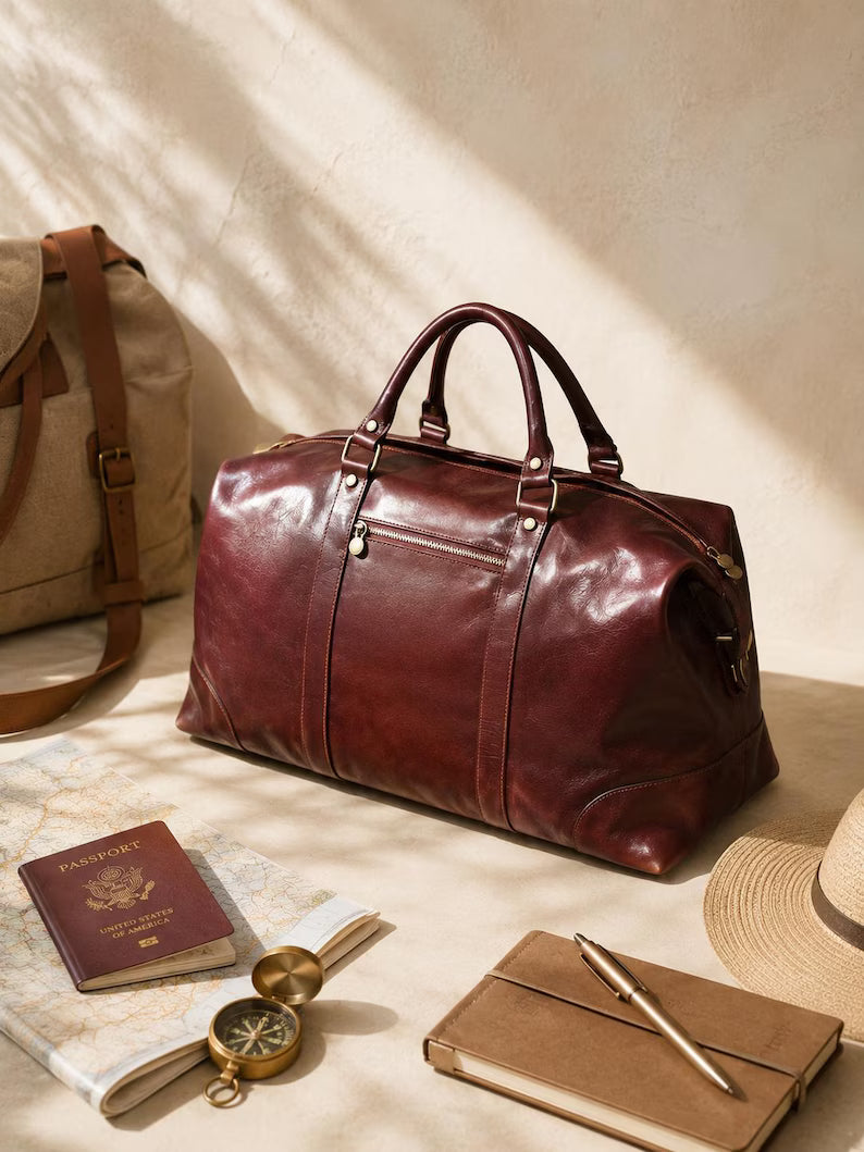 Borsone da Viaggio in Pelle Vintage – Elegante, Capiente e Resistente