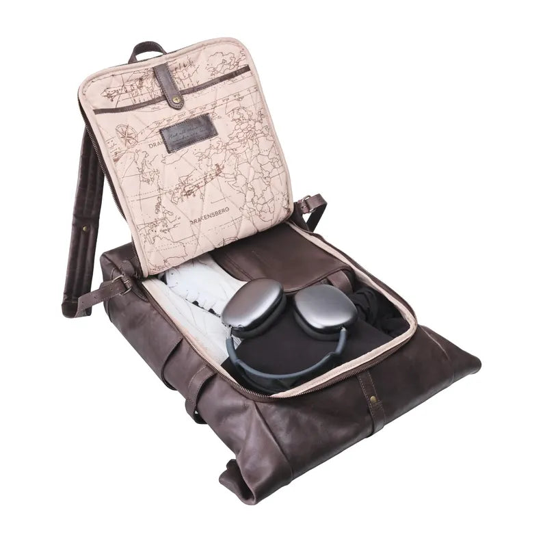 Zaino Roll-Top in Pelle Vintage – Elegante, Capiente e Organizzato